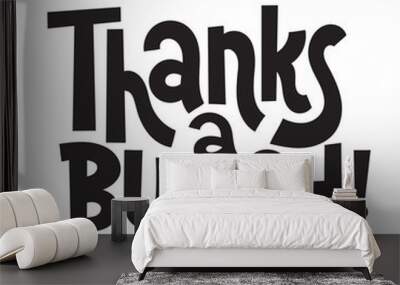 Thank you quotes and stickers Wall mural