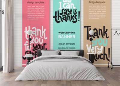 Thank you quotes and stickers Wall mural