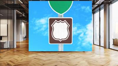 road sign isolated on a white background. Wall mural