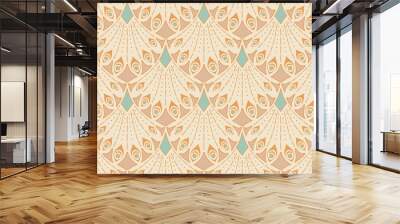 Art nouveau seamless pattern in beige colors. Vintage elegant background Wall mural