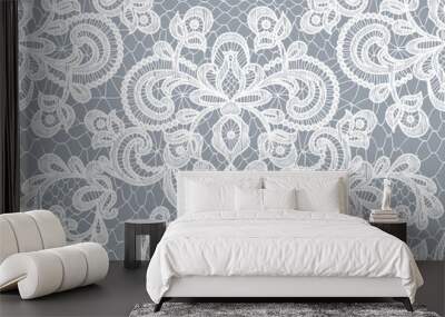 gray lace background Wall mural