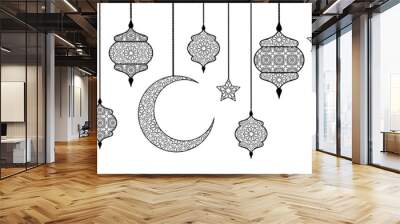 isolated lanterns Wall mural