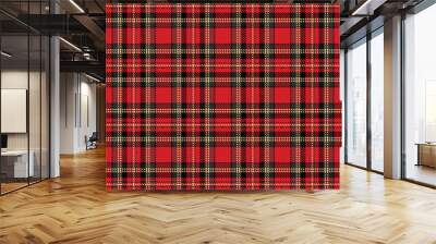 Tartan check seamless pattern. Christmas plaid background Wall mural