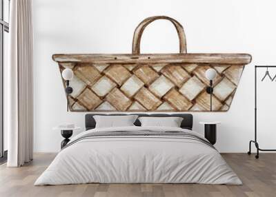 watercolor wicker basket Wall mural