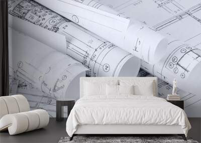 the projects of houses a background Wall mural