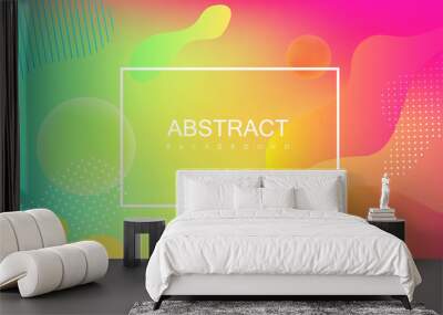 Colorful spectrum background with frame and abstract pattern. Wall mural