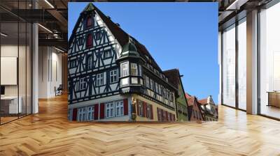  Rothenburg (Germany) April 2017.  The central street of the city. Old medieval houses. Wall mural