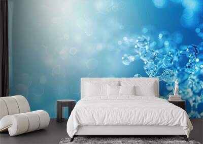 Abstract blue background on a medical theme, phonendoscope, hospital corridor, doctor. Wall mural