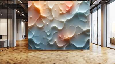 Abstract organic shapes in soft pastel colors representing fluid creativity Wall mural