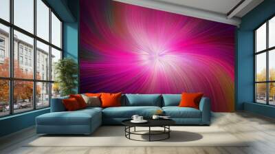 Abstract pink fiber effect for graphic illustration, technology concept, creative art with rainbow colors Wall mural