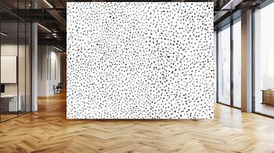 Abstract seamless background with black ink dots on white paper, hand drawn with a brush and ink raster pattern Wall mural