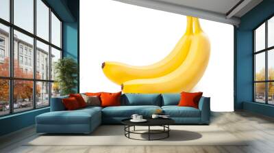 Bananas isolated on white background Wall mural