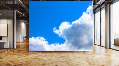 Bright daytime blue sky with clouds. Background with copy space.  Wall mural