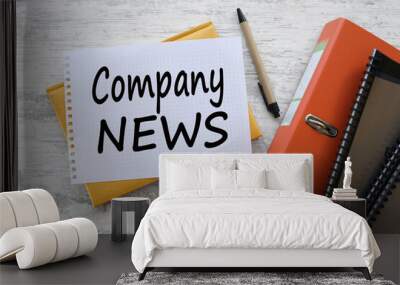 Company NEWS notepad page with text. on a yellow notepad Wall mural