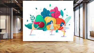 Concept of healthy eating, lifestyle vector illustration. Wall mural