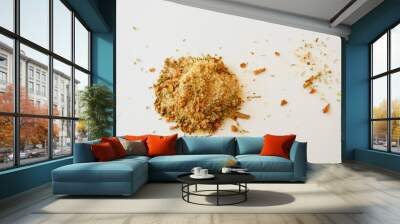 Dry mix of spices on a white table. Cilantro, pepper, cooking seasoning Wall mural