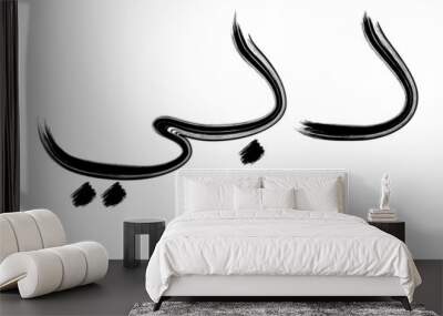 Dubai word in Arabic with brush stroke texture isolated on white background. Hand drawn arabic calligraphy meaning Dubai for banner, logo, poster, business card or other design. Vector illustration. Wall mural