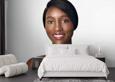 Beautiful  African-American woman. Black Beauty. Beautiful face of young adult woman with clean fresh skin. Wall mural