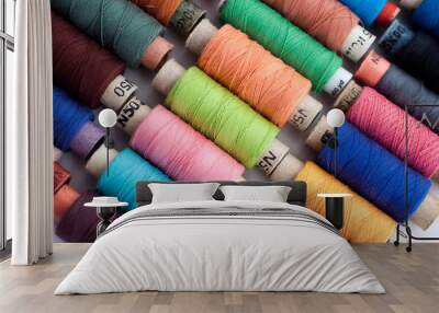 spool of colored threads Wall mural