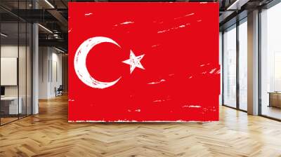 Flag of the Republic of Turkey drawn in chalk Wall mural