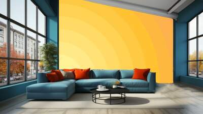 Geometric sunshine background. Part of the tunnel made of circles. Gradient from yellow to orange. Abstract Summer wallpaper. Wall mural