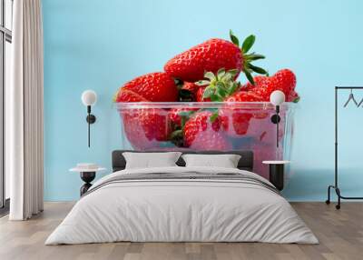 Strawberry. Fresh harvest of organic berries. Close up. Wall mural