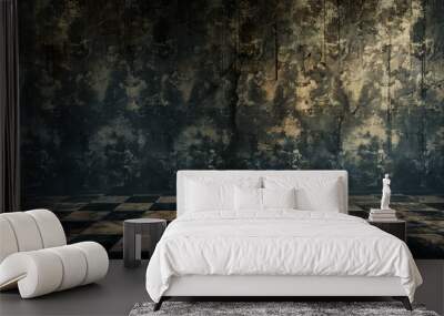 gloomy basement with dim lighting with concrete walls, desktop background Wall mural