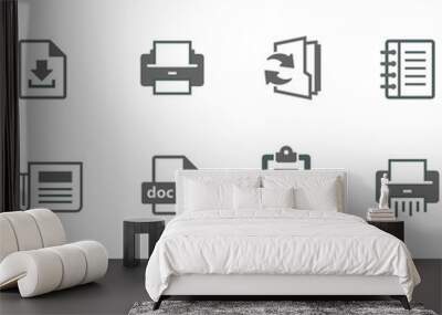 documents vector icon set Wall mural