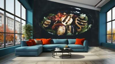 grilled vegetables with salad Wall mural