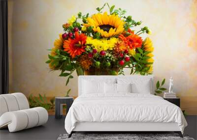  Autumnal flowers Wall mural