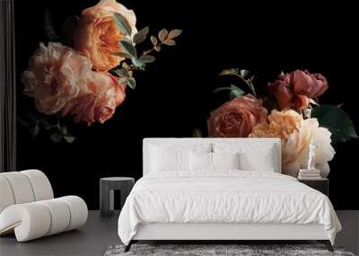 Beautiful bunch of colorful roses flowers Wall mural