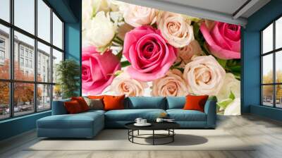 bouquet of roses in vase Wall mural