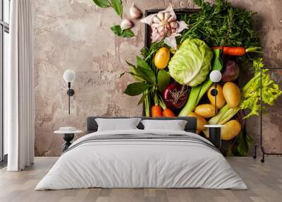 Fresh raw vegetable ingredients Wall mural