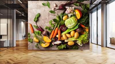 Fresh raw vegetable ingredients Wall mural