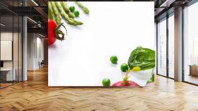 fresh vegetables on the white wooden table Wall mural