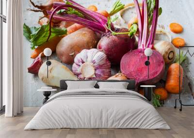 Root vegetables Wall mural