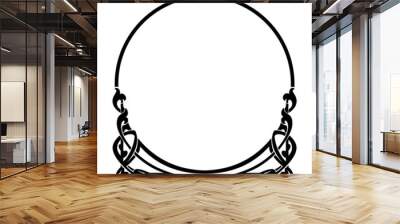 round decorative frame in the art Nouveau style Wall mural