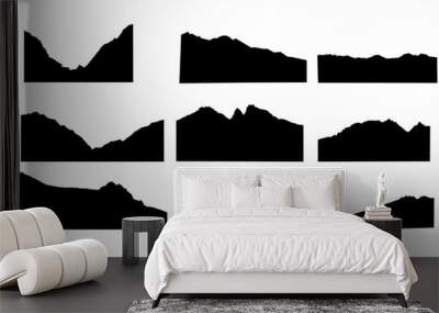 set of isolated contour mountains Wall mural