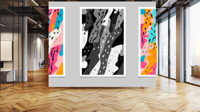 Vector creative concept for a set of bright and juicy backgrounds. Wall mural