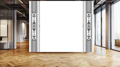 Rectangular black and white ornate framework. Decorative elements. Retro style. A4 page proportions.  Wall mural