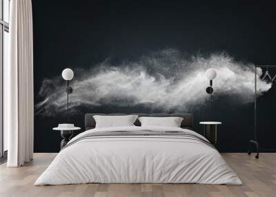 Abstract design of white powder snow cloud Wall mural