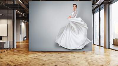 Bride in beautiful wedding dress Wall mural