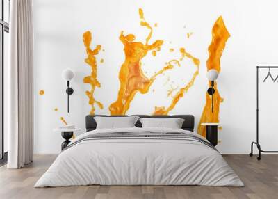 Orange water or juice wave abstract background Wall mural