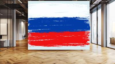 Russian flag carelessly drawn in crayons Wall mural