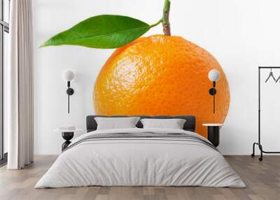 Tangerine isolated on white background Wall mural