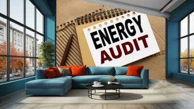 two notepads on a crvft background with text Energy Audit Wall mural