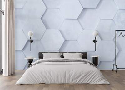 wall background. background texture. wall with textured hexagons. the diamonds on the wall. white wall Wall mural