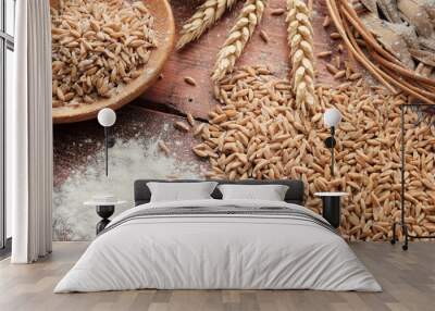 wheat grain and wheat Wall mural