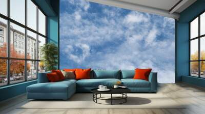 gentle white clouds in the blue sky Wall mural