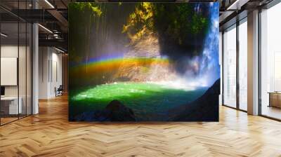 Aling Aling waterfall with rainbow, Bali, Indonesia Wall mural